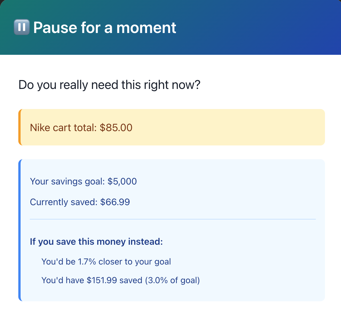 Gated intervention screenshot